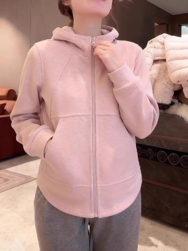 Design-sensitized plush and thick hooded sweatshirt jacket for women, new autumn and winter large size fat MM slimming warm hat sweater top