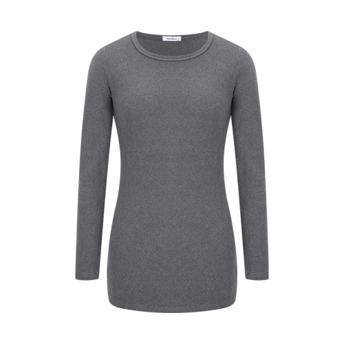 Real-shot. Fleece-lined, thickened solid-color basic bottoming shirt—autumn/winter inner layer, square-neck, true-shoulder long-sleeved T-shirt top.