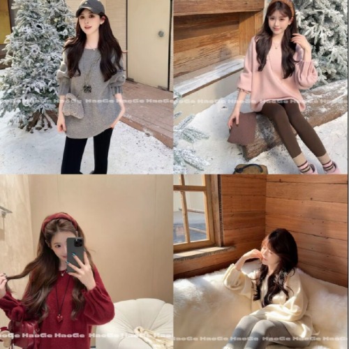 Relaxed and Leisurely Round Neck Loose Soft and Chewy Women's Sweater for 2025 Autumn and Winter, Gray, Slimming Fashion and Versatile Knit Top