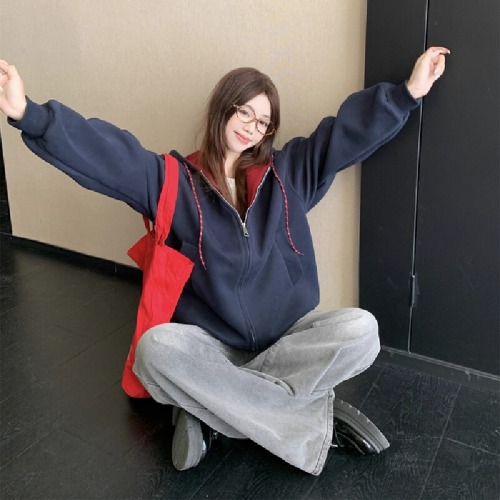 American Heavy Grey Zipper Sweatshirt for Men and Women, Autumn/Winter 2025 Fashion Hooded Sweatshirt Coat Top