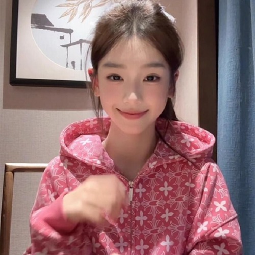 8964 #Inside drawing + printed + pure cotton compound milk silk extra-large size 300kg sweater