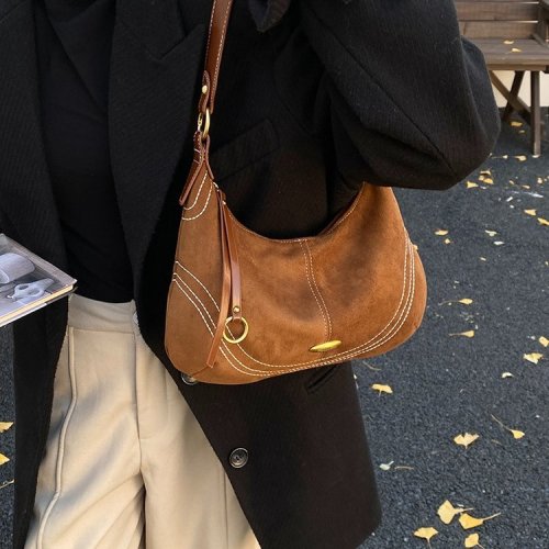 Hot-selling cross-border bag, crossbody bag, women's handbag, light luxury genuine leather bag for ladies, commuter bag, top-layer cowhide dumpling bag.