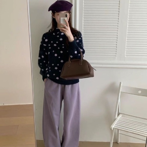 Women's European Autumn/Winter New Cap Pointed Dot Thick Knit Sweater Cardigan Stylish Versatile Top Youthful Upgraded Top