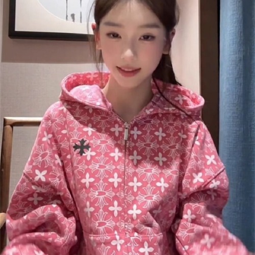 8964 #Inside drawing + printed + pure cotton compound milk silk extra-large size 300kg sweater