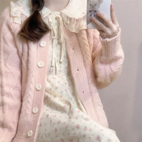 Ladies' soft and cozy knitted sweater, gentle and petite style, new autumn edition, soft and fluffy Korean fashion wear, sweater coat, autumn and winter top