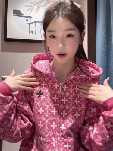 8964 #Inside drawing + printed + pure cotton compound milk silk extra-large size 300kg sweater