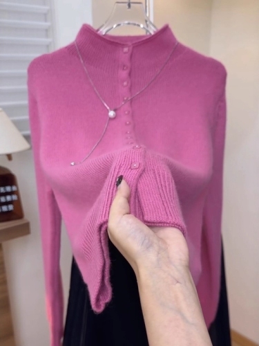 2025 Fall/Winter Stylish & Trendy Half-Turtleneck Knitted Sweater for Women—Plus Size, Figure-Flattering, Long-Sleeved, All-Match Casual Top for Curvy Ladies