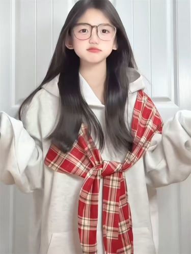 Unique butterfly knot grid strap hooded sweatshirt for women, 2025 autumn and winter new design sense lazy style loose coat