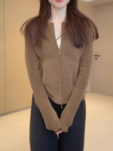 High-end Fleece Open Cardigan Top for Women, Autumn/Winter 2025 New Arrival Plus Size for Plus-Size Women, Slimming Double Zipper Top