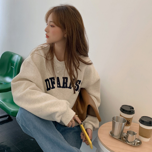 Original quality 250g large sweatshirt foreign trade Korean version autumn pullover sweatshirt for women high-end niche student ins trend
