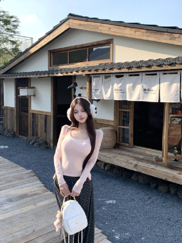 Photographed! Pure Desire Pink Chic Cardigan Tank Top Two-Piece Set for Women Lazy Loose Polka Dot Casual Pants Set Trendy