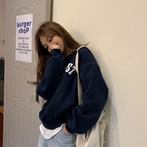 Original quality 250g large sweatshirt foreign trade Korean version autumn pullover sweatshirt for women high-end niche student ins trend