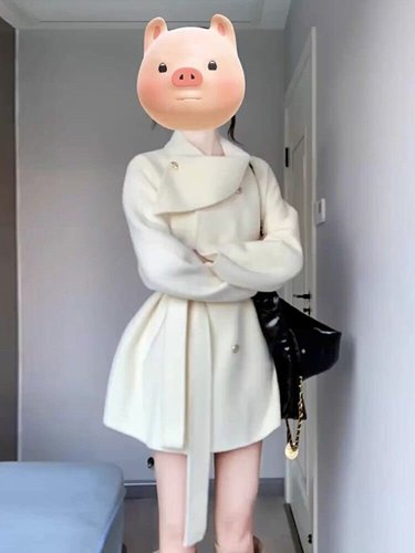 Luxury fashion for wealthy young ladies: short woolen coat, winter high-end look, slimming and thickened woolen coat for petite figures—trendy!