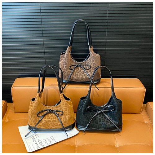 Autumn/Winter New Arrival Shoulder Bag with Bow Ties, Cross-border Daily Use Large Capacity Commute Versatile Fashion Tote Bag