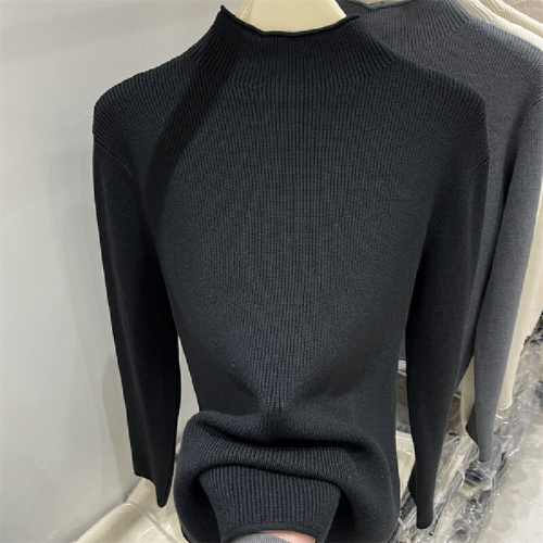 High-end solid color half-high collar long-sleeved knitted sweater for women, 2025 autumn/winter new style, innerwear, base layer top, thick