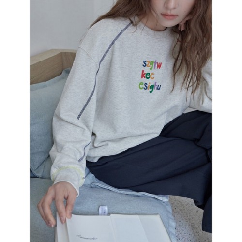 Official Image Pure Cotton & Bamboo Composite Acrylic Fleece 420g Fleece Sweatshirt Autumn/Winter New Style Trend Round Neck Warm Top