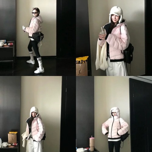 Skk Store Mon*ler Down Travel Essentials: Seamless, No-Gap Ribbed Down Jacket