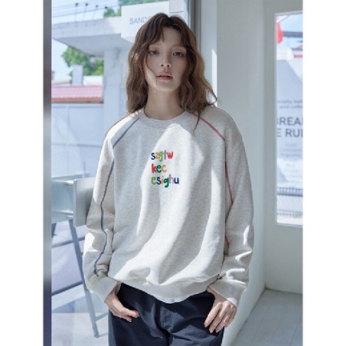 Official Image Pure Cotton & Bamboo Composite Acrylic Fleece 420g Fleece Sweatshirt Autumn/Winter New Style Trend Round Neck Warm Top