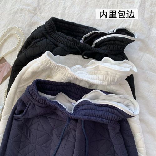 Northeast Thick Fleece Lined Wide Leg Pants 2025 New Winter Outerwear Straight Leg Warm Pants