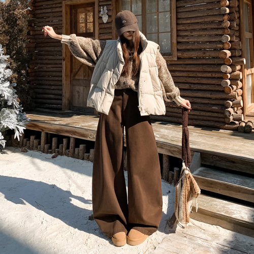 Live shot~ Wide-leg jeans for women, autumn/winter 2025 new fashion loose hot girl trendy deep knife pants