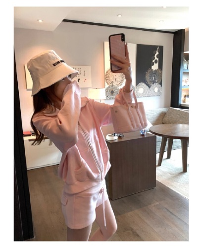 Ladies' Casual Set 2025 New Sweatshirt Zipper Jacket Shorts