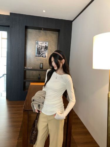 Photographed Lisele Tencel Wool White Fitted Base Layer Top Women's Winter New Unique Beautiful Top