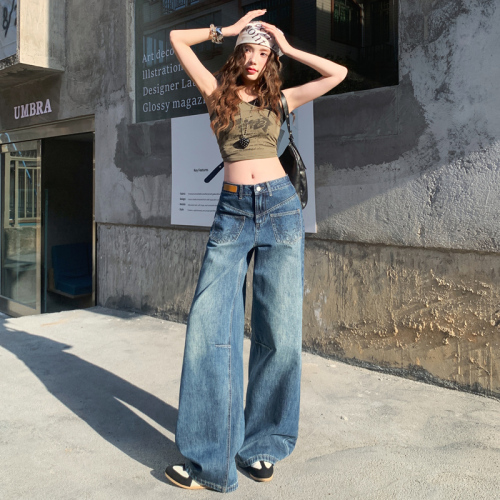 Photographed~ 2026 Spring Collection New Korean Style Versatile Retro Nostalgic Hot Girl Style Wide Leg Pants Women's Jeans