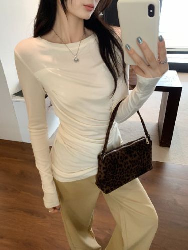 Photographed Lisele Tencel Wool White Fitted Base Layer Top Women's Winter New Unique Beautiful Top