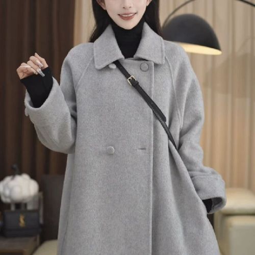 Winter and Spring Fat Mm Plus Size Fleece Warm Loose Long-Sleeve Round Neck Fashionable Belly Covering Outerwear Casual Wear
