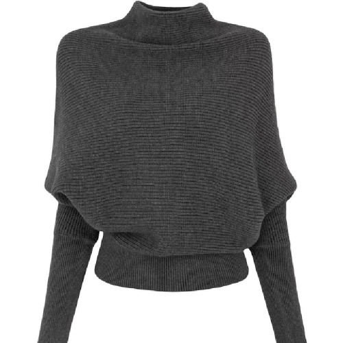 Korean-style design half-high collar batwing sleeve turtleneck sweater for women, 2025 new gentle style niche inner knit top