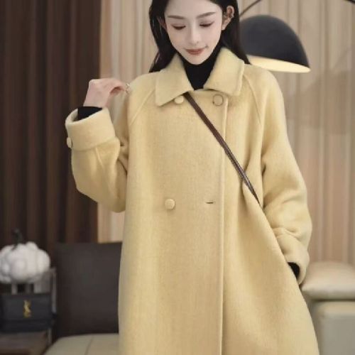Winter and Spring Fat Mm Plus Size Fleece Warm Loose Long-Sleeve Round Neck Fashionable Belly Covering Outerwear Casual Wear