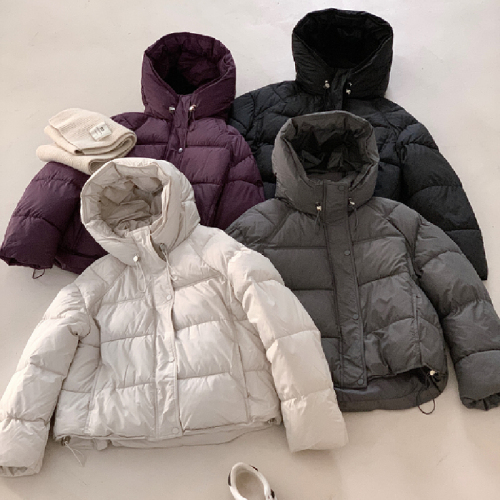 Ultra-soft puffy cloud down jacket, women's short Korean-style slimming puffer jacket for petite figures, thickened cotton-padded coat, outerwear.