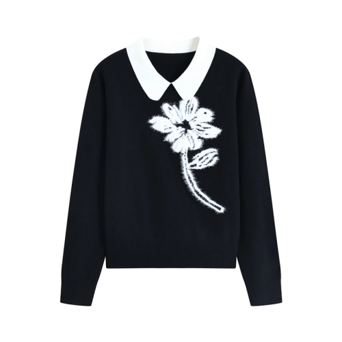 Fake two-piece turtleneck knitted sweater, women's 2025 new style Western-style top for moms—spring, autumn, and winter long-sleeved shirt.