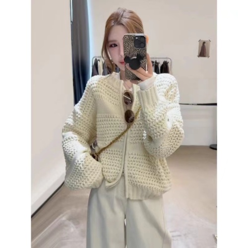 Retro Heavy Industry Pineapple Knit Thick Sweater Coat with Zipper Women's Dongdaemun Autumn New Arrival
