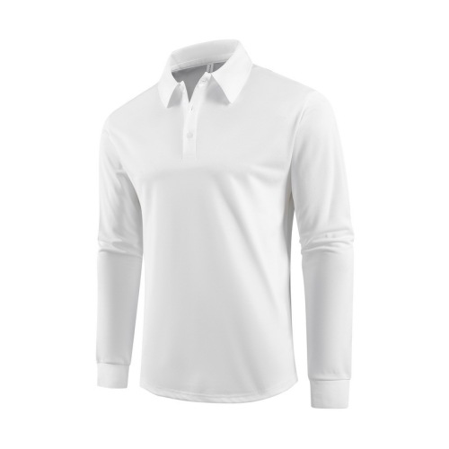 Men's High-Quality Polo Shirt with Stand Collar, Long Sleeve Business Casual Solid Color Spring and Autumn New Arrival T-Shirt Top
