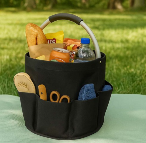 Outdoor Camping Picnic Basket, Foldable and Storable Bathroom Washing Bag Shower Basket Household Multi-functional Tool Storage Basket