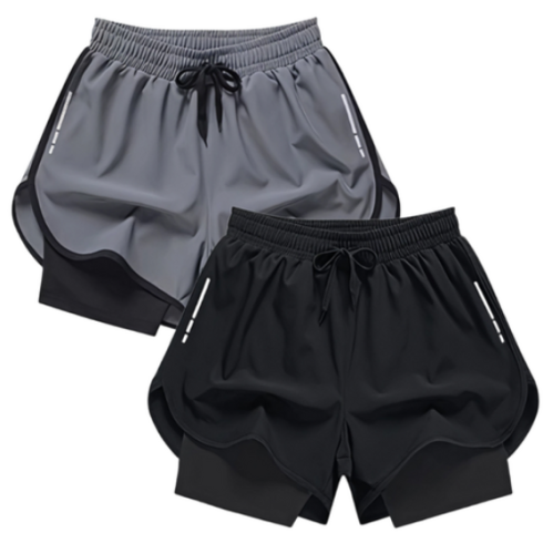 Swim trunks for men, anti-embarrassment, loose, large size, quick-drying swimsuits, men's beach pants for hot springs, double-lined swimming equipment