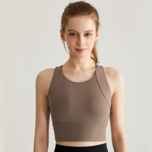 New high-strength shock-proof naked sports bra for women running quick-drying fitness yoga wear bra one cup