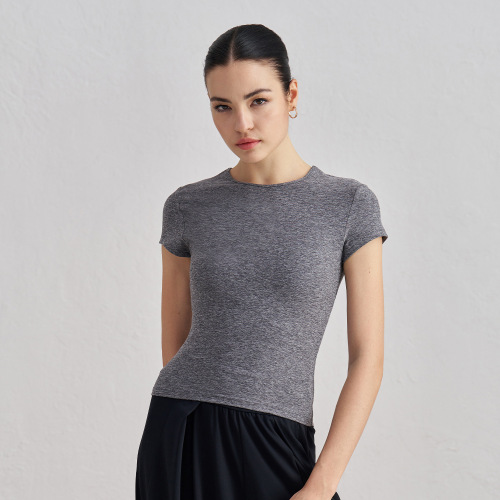 SNU Bare Sensation Short-Sleeve Women's T-Shirt Slim Fit Discreet Round Neck Yoga Top Women High-End Breathable Yoga Fitness Clothing