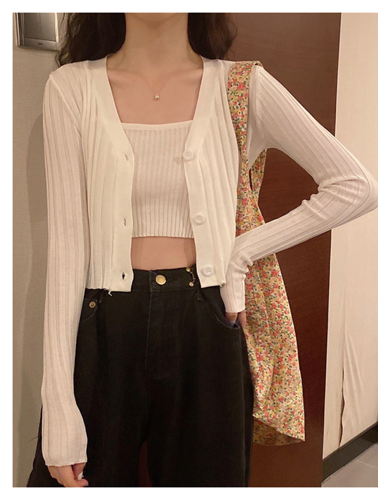 New gentle style, versatile, slim suspender Vest + two piece knitted cardigan coat for women