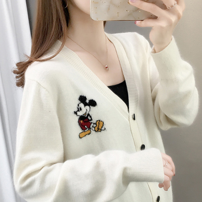New spring women's dress in 2020 Mickey is very beautiful women's sweater with loose sweater and cardigan jacket