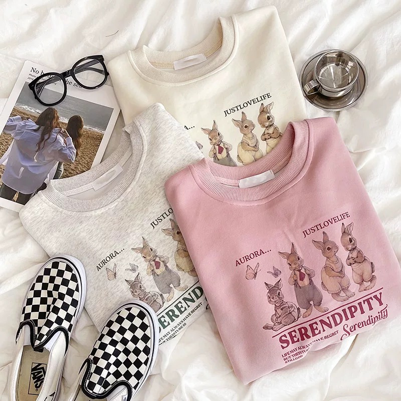 2 styles of autumn fabrics 2 styles of winter fabrics Autumn Korean style loose sweater with cotton back collar