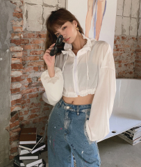 Spring and autumn 2020 new style can take tight wide loose navel short thin coat cool Street sunscreen top fashion girl