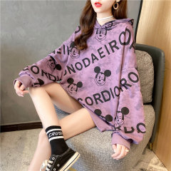Real shooting autumn Korean loose and lazy cartoon sweater women's hood 2020 Korean European large versatile coat