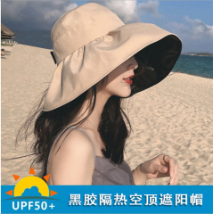 2021 new UV black plastic open top sunscreen hat for women
