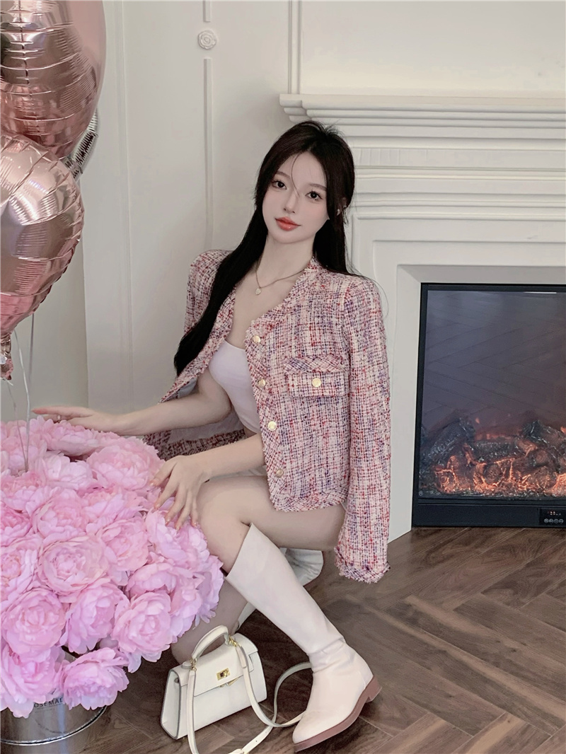 Real price real shot 2022 new Rainier fragrant coat fashion woolen top French fray short coat