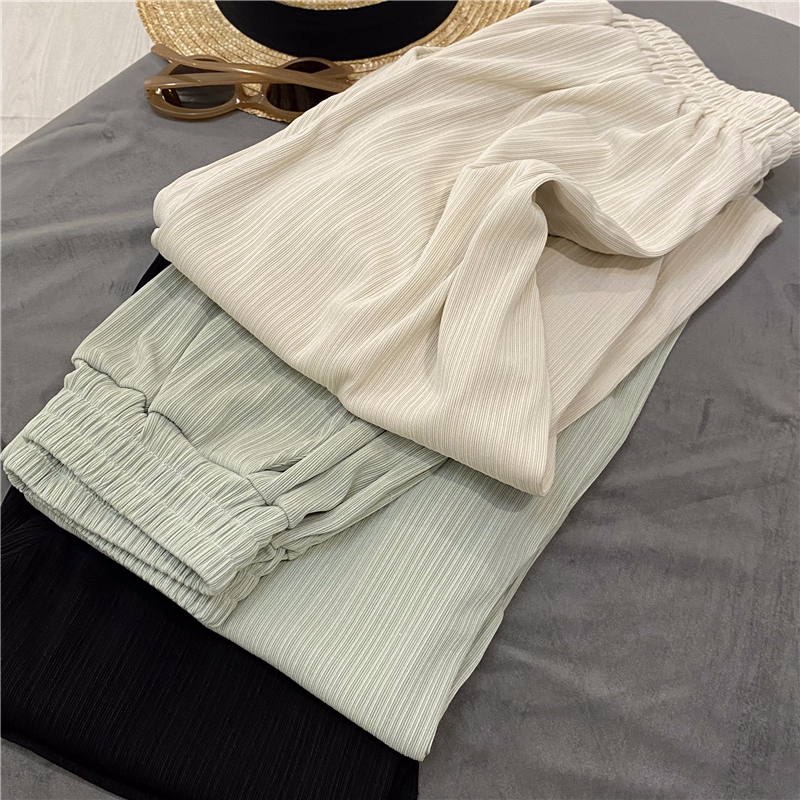 Douyin quality casual pants women's wide leg pants tide high waist 2022 Korean version solid color straight pants sports pants trousers