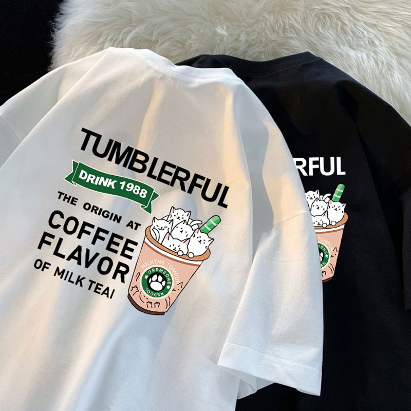 Real price pure cotton wrap collar 2023 summer new 200g pure cotton pull shoulder strip pure cotton short-sleeved T-shirt