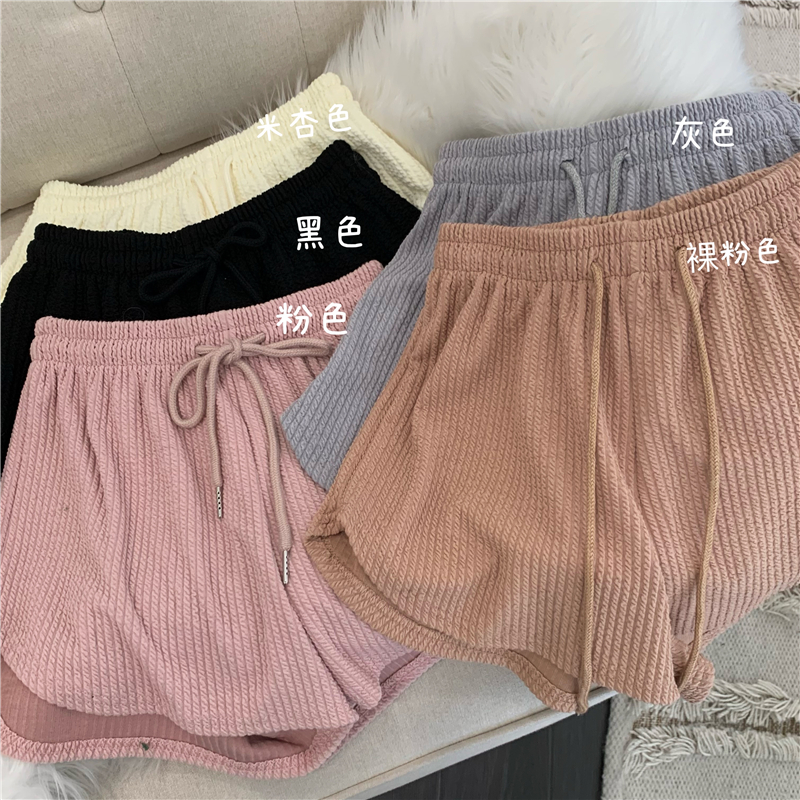 Loose slimming casual wide-leg shorts for women summer outerwear high-waisted drawstring sports hot pants