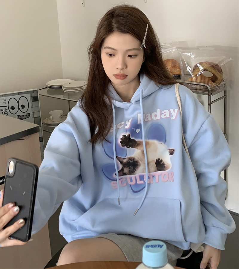 310 grams of imitation cotton woven fabrics can not afford the ball in winter plus velvet women's hooded hooded latter stamp double -layer cap
